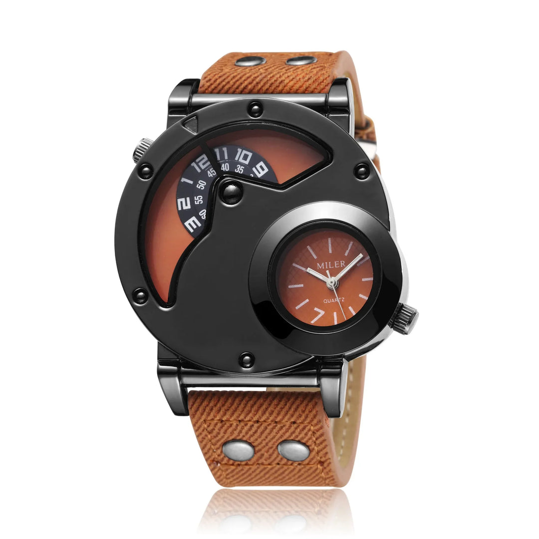 Men's Quartz Sport Watch with Fabric Strap and Unique Alloy Case-The Yellow Prime