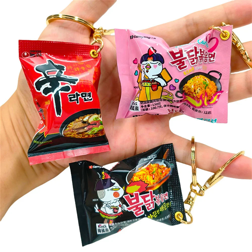 Women's Mini Snack Phone Charm Instant Noodle Keychain Gift-The Yellow Prime
