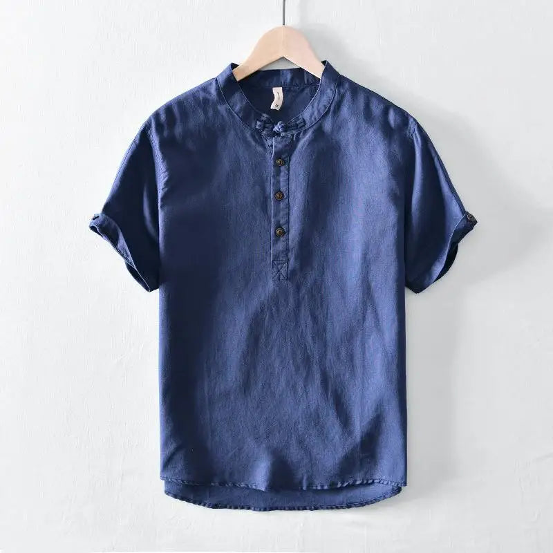 Men's Cotton-Linen Horizon Shirt-The Yellow Prime