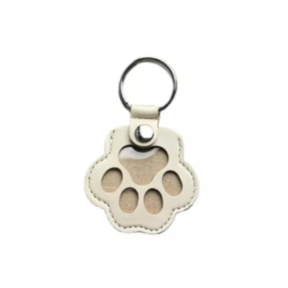 Women's Pet Hair Keychain Paw Pendant PU Leather Holder-The Yellow Prime