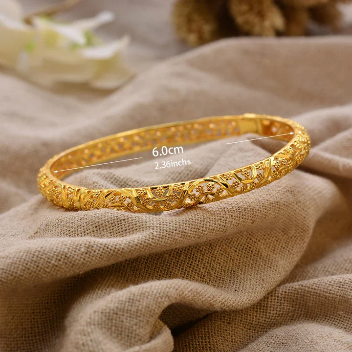 Women's Gold Plated Bangles Arabic Wedding Bracelet-The Yellow Prime