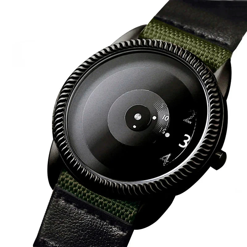 Men's Minimalist Quartz Watch with Canvas Strap-The Yellow Prime
