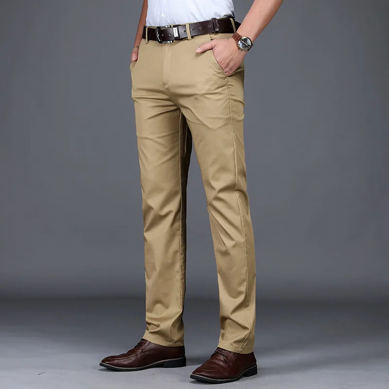 Men's Slim Fit Straight Leg Dress Trousers