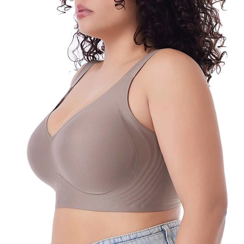 Women's Seamless Plus Size Push-Up Bra Thin Cup Wireless Bralette-The Yellow Prime