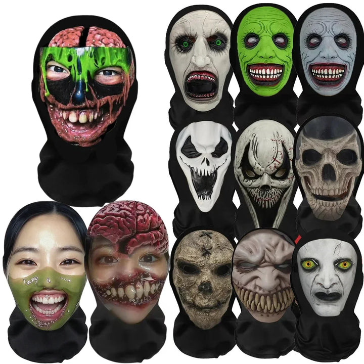 Halloweens morsomme cosplay-parykk- og maskesett for kreativ hodebekledning