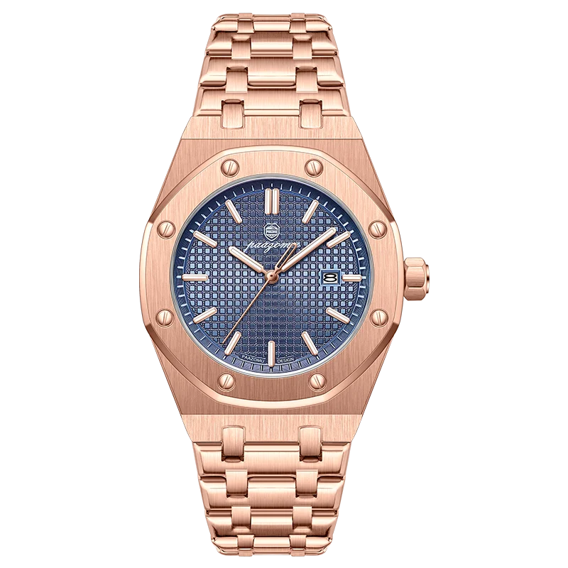 Men's Waterproof Quartz Stainless Steel Business Watch with Date-The Yellow Prime