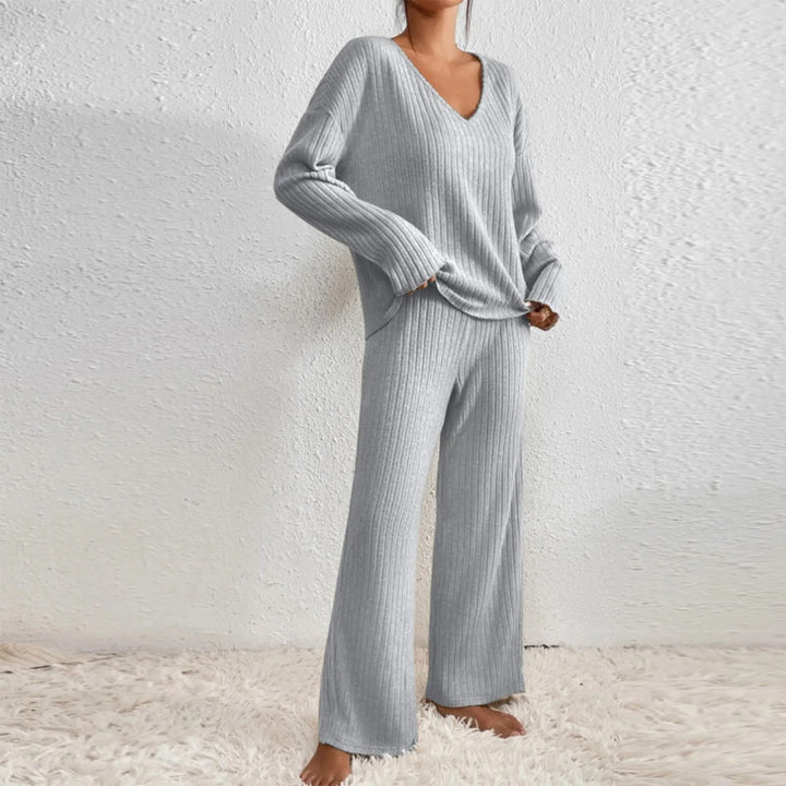 Women's 2-Piece Ribbed Lounge Set for Comfort and Style-The Yellow Prime