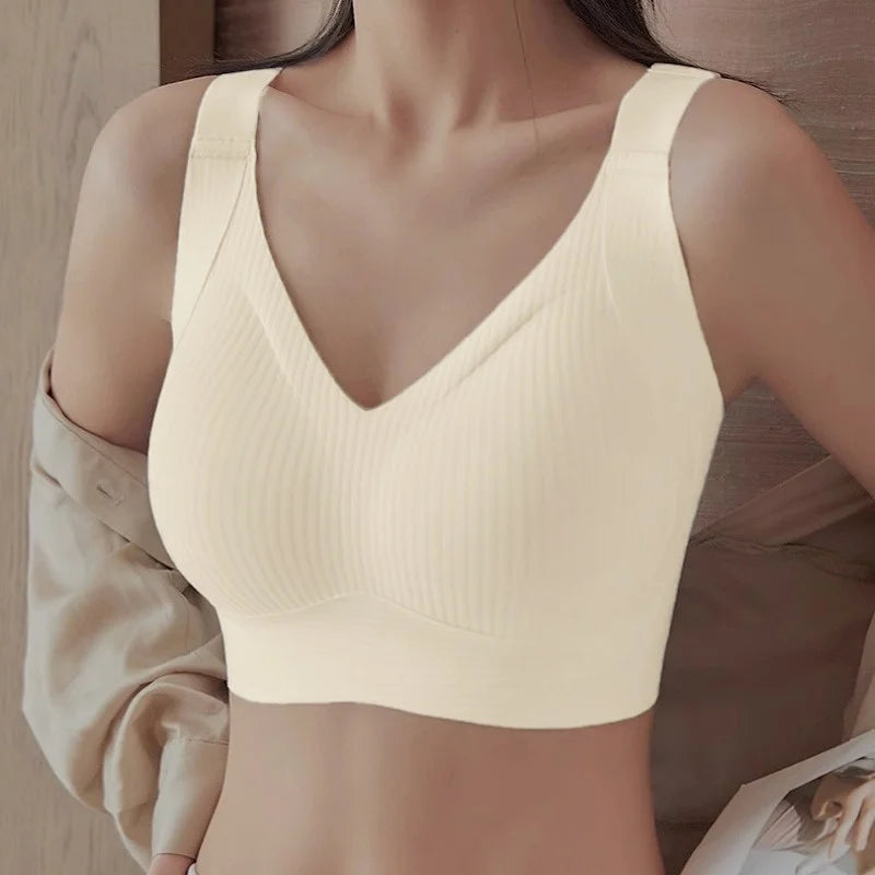 Women's Non-Wire Padded Push-Up Bra Seamless Plus Size Lingerie-The Yellow Prime