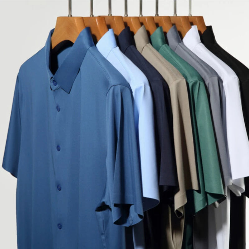 Men's Breathable Ultra Stretch Short Sleeve Business Casual Shirt-The Yellow Prime