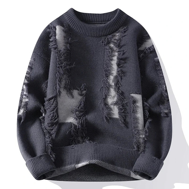 Liam | Men's Frayed Knit Pullover Sweater