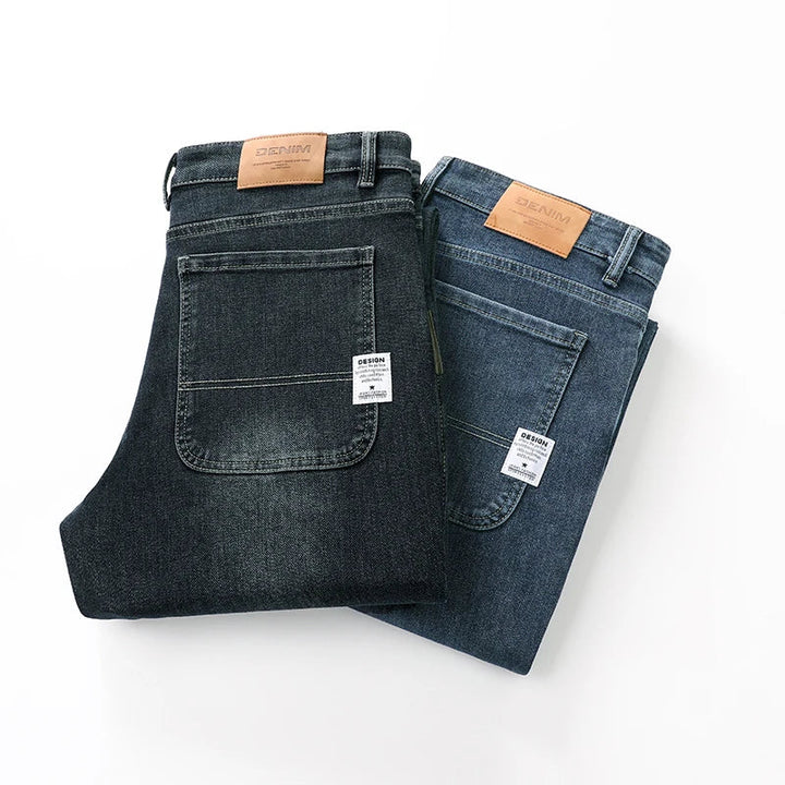 Men's Stretch Straight Leg Dark Wash Denim Jeans
