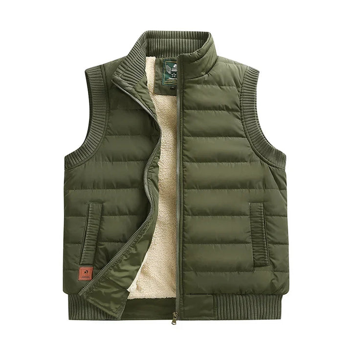 Men's Warm Quilted Slim Puffer Vest - Lamb Velvet Winter Wear