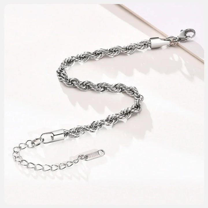 Women's Twisted Stainless Steel Rope Chain Bracelet-The Yellow Prime