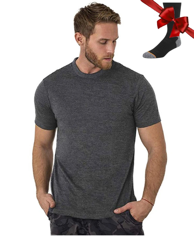 Men's Superfine Merino Wool Base Layer T-Shirt and Socks Set-The Yellow Prime