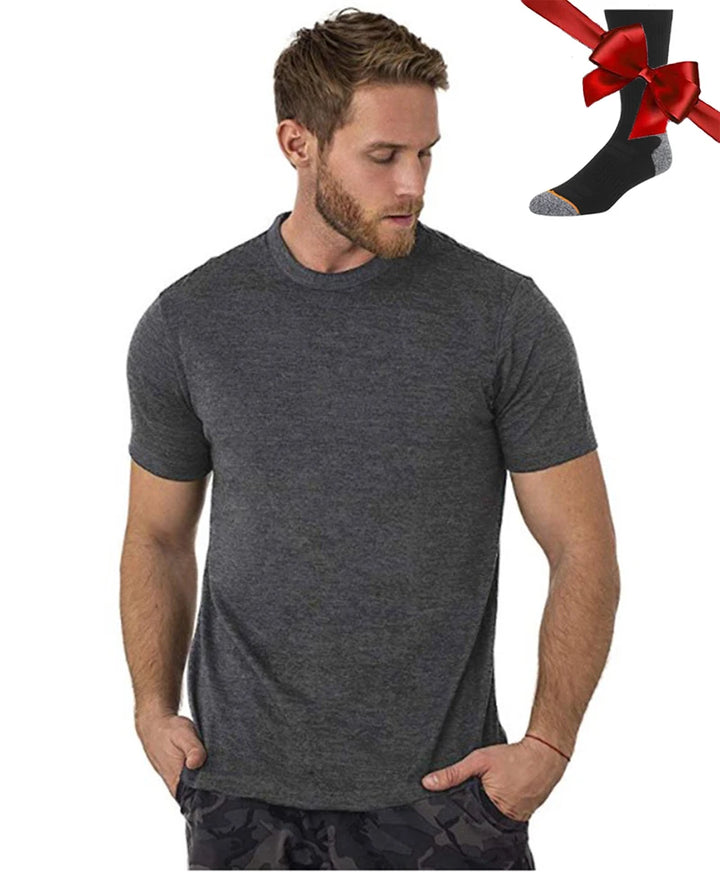 Men's Superfine Merino Wool Base Layer T-Shirt and Socks Set-The Yellow Prime