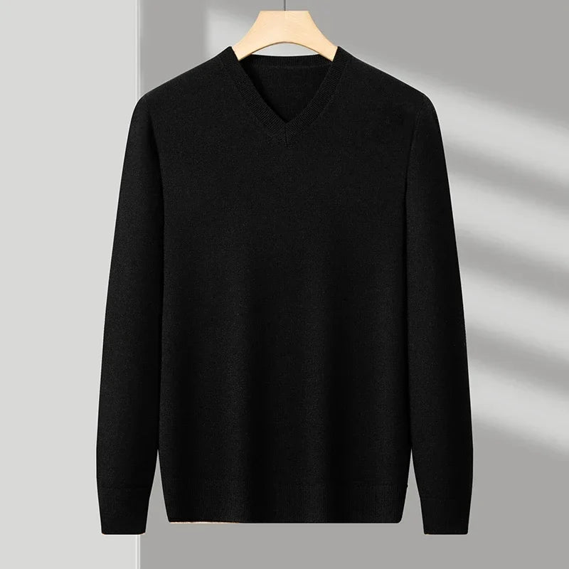 James | Men's Wool V-Neck Sweater