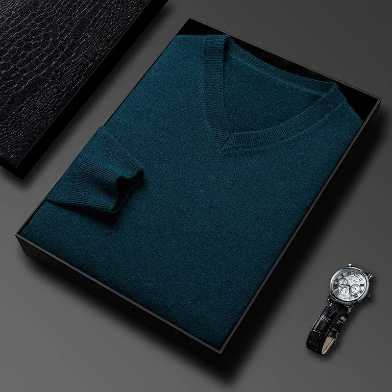 James | Men's Wool V-Neck Sweater
