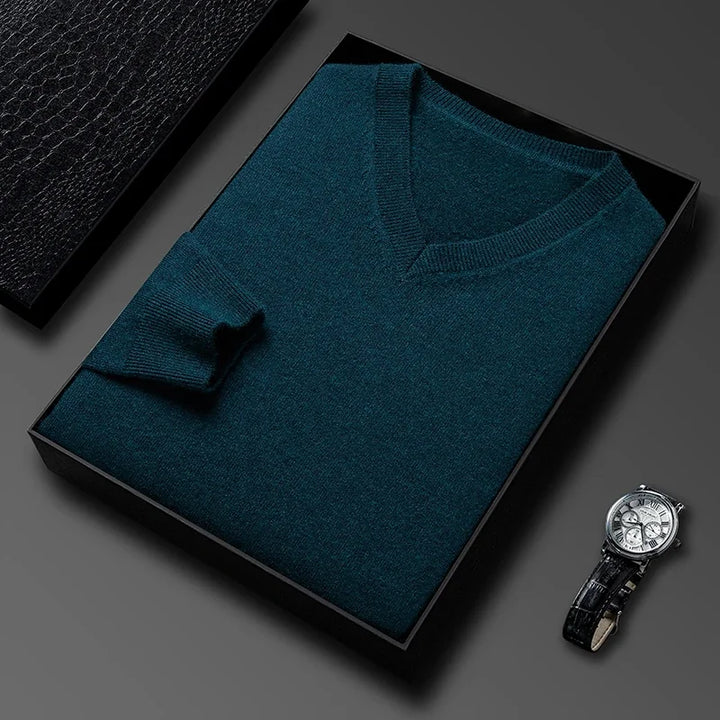 James | Men's Wool V-Neck Sweater