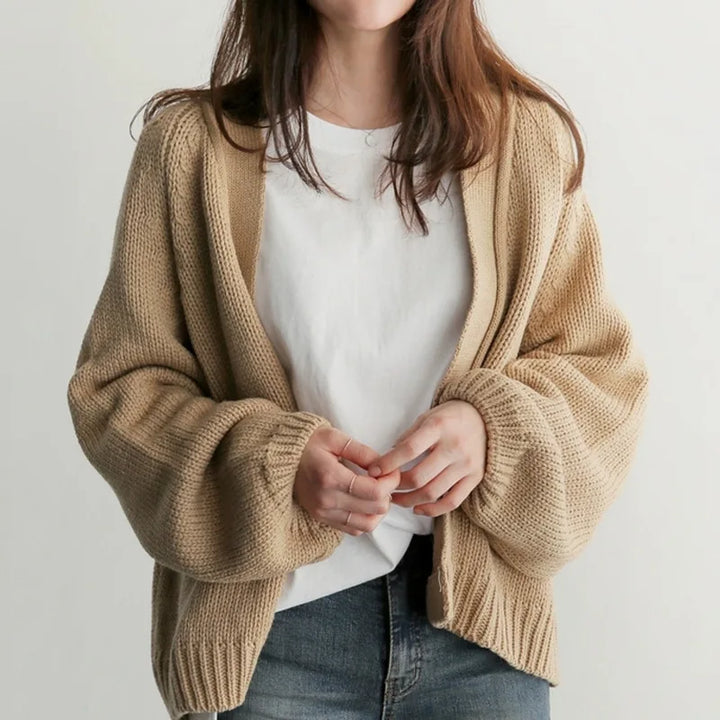 Women's Drop-Shoulder Knit Cardigan-The Yellow Prime