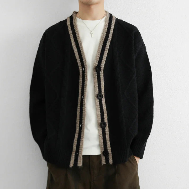 Men's Cable Knit Cardigan - Alderidge Style-The Yellow Prime