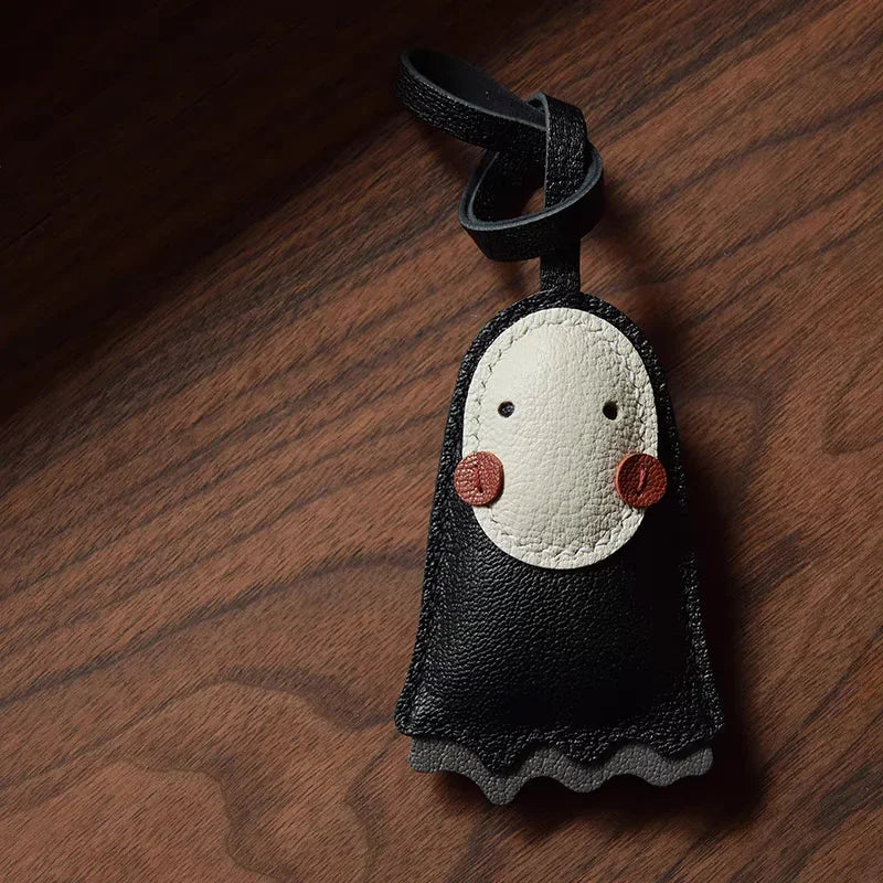 Women's Leather Bag Charm Keychain - Black Cozy Cute Gift-The Yellow Prime
