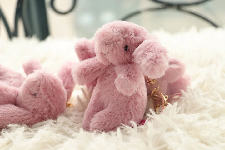 Women's Cute Bunny Plush Keychain Soft Bag Charm Gift-The Yellow Prime