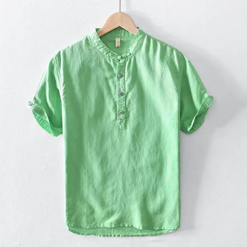 Men's Cotton-Linen Horizon Shirt-The Yellow Prime