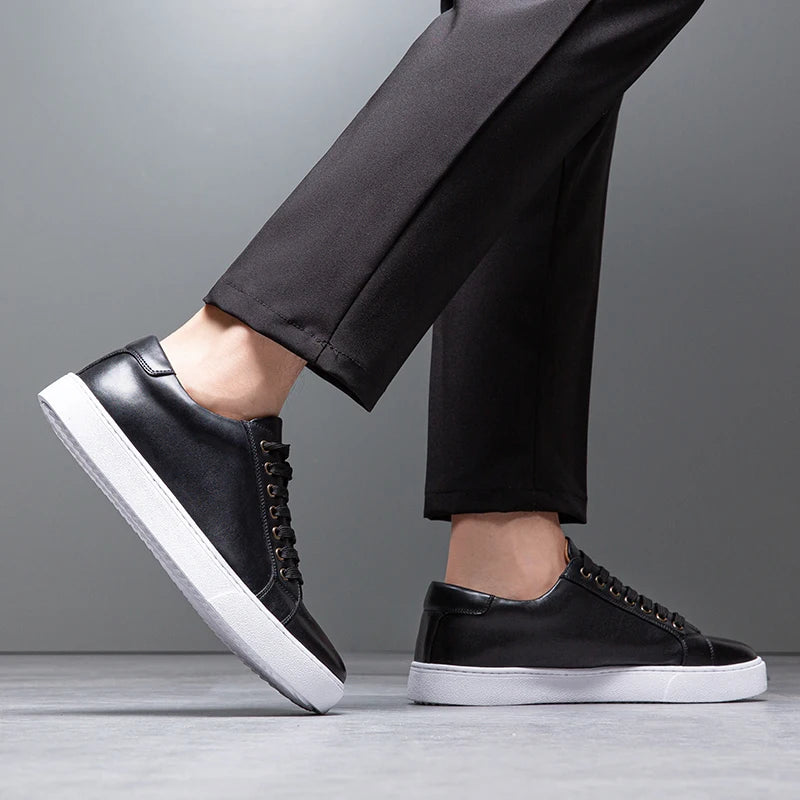 David | Men's Leather Sneakers-The Yellow Prime