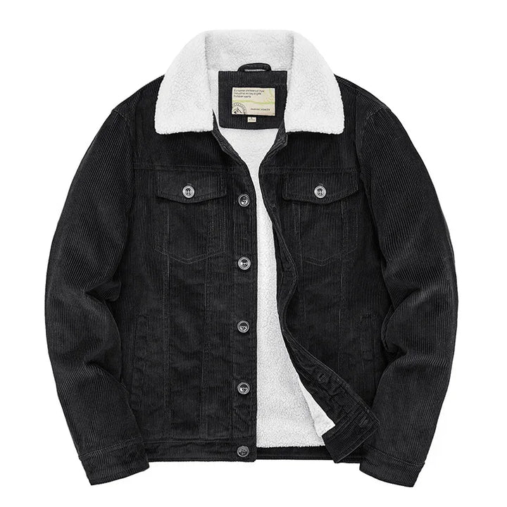 Men's Corduroy Jacket with Shearling Collar for Stylish Comfort