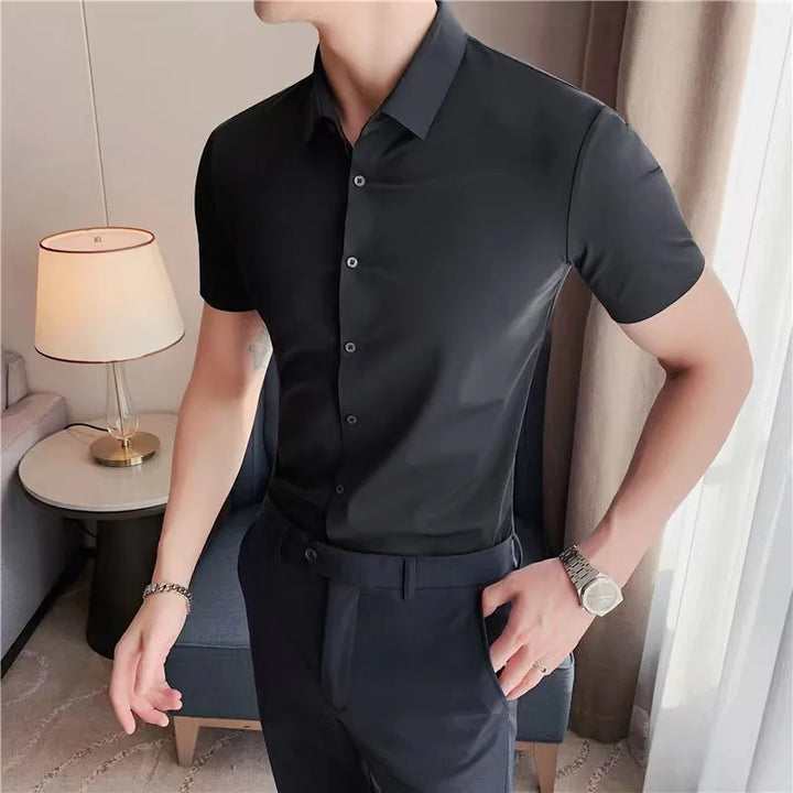 Men's Breathable Ultra Stretch Short Sleeve Business Casual Shirt-The Yellow Prime