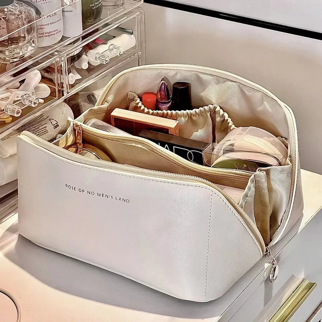 Women's Large Travel Makeup Organizer Bag - High-Capacity Cosmetic Pouch-The Yellow Prime