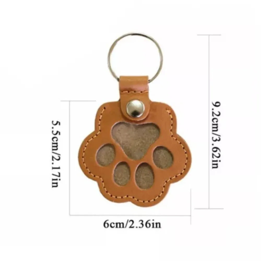 Women's Pet Hair Keychain Paw Pendant PU Leather Holder-The Yellow Prime