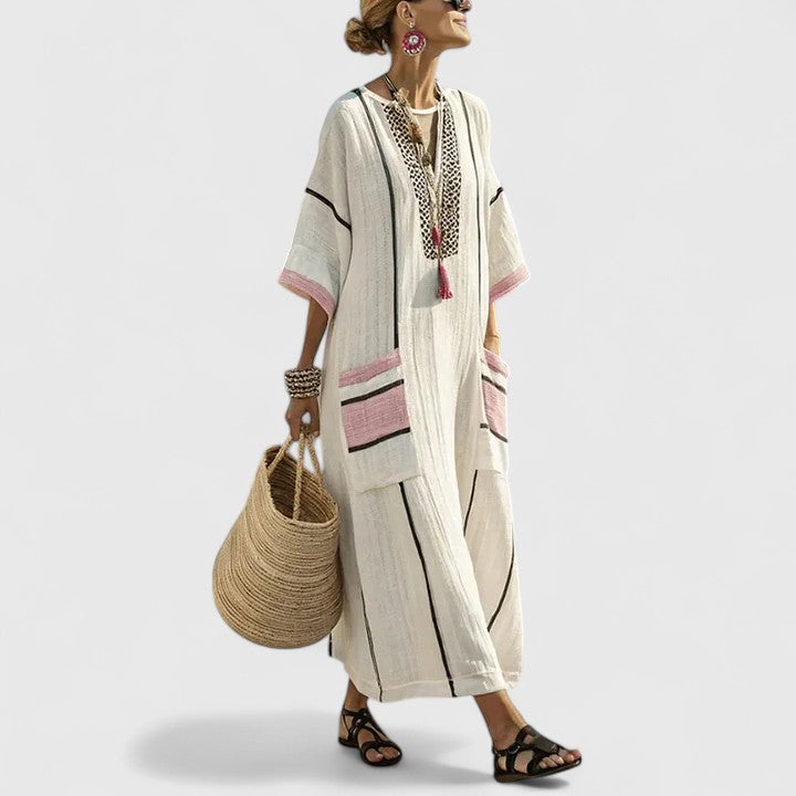 Freya | Women's Maxi Dress with Pockets - Boho Style-The Yellow Prime