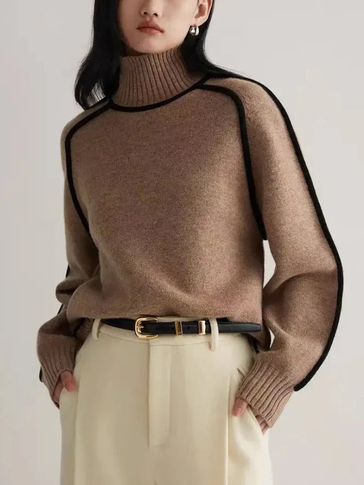 Ariana | Women's Ribbed Turtleneck Knit Sweater