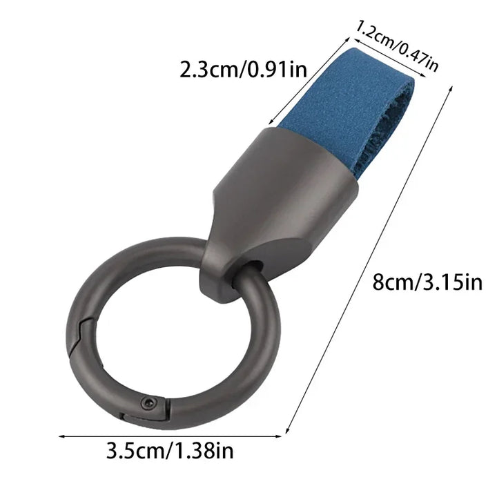 Women's Cowhide Leather Keychain Carabiner Ring for Daily Use-The Yellow Prime