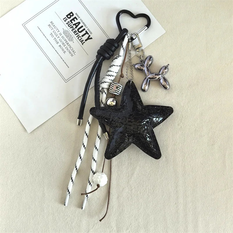 Women's Leather Star Dachshund Bag Charm Keychain for Anti-Lost-The Yellow Prime