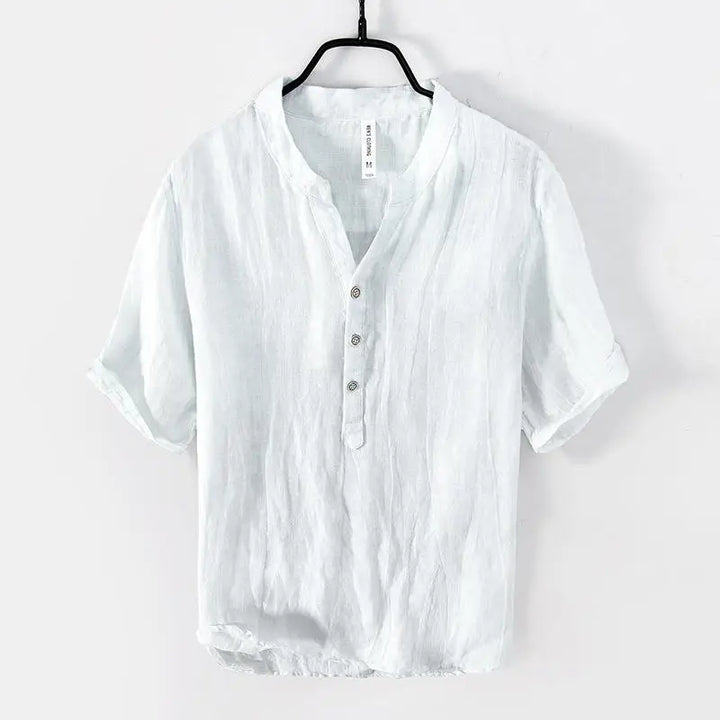 Men's Short Sleeve Linen Shirt - Cove Style-The Yellow Prime