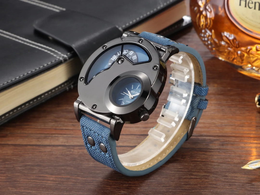 Men's Quartz Sport Watch with Fabric Strap and Unique Alloy Case-The Yellow Prime