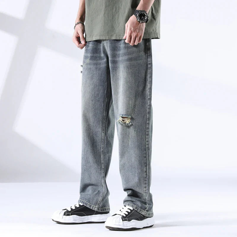 Men's Distressed Denim Jeans-The Yellow Prime