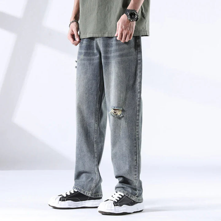 Men's Distressed Denim Jeans-The Yellow Prime