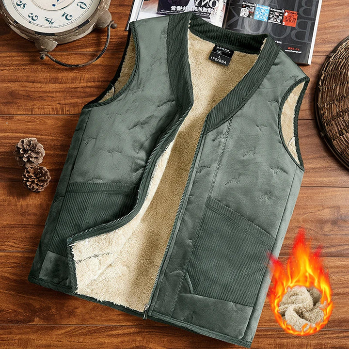Men's Warm Cozy Sleeveless Zipper Vest for Winter