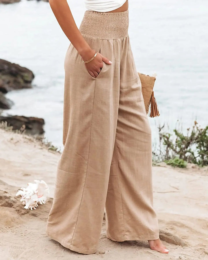 Women's casual drawstring wide-leg pants for spring and summer-The Yellow Prime