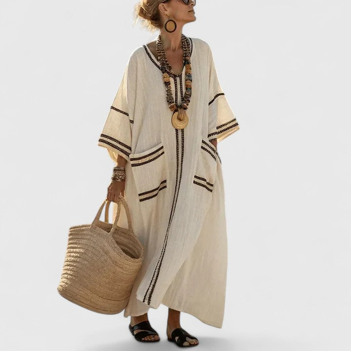 Freya | Women's Maxi Dress with Pockets - Boho Style-The Yellow Prime