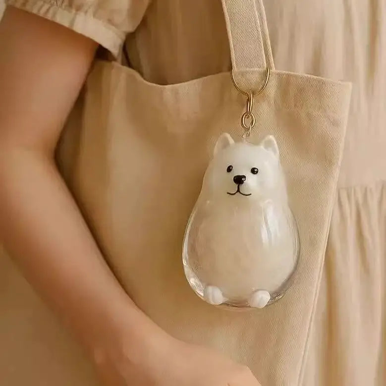 Women's Dog Hair Keepsake Keychain Clear Resin Pendant Charm-The Yellow Prime
