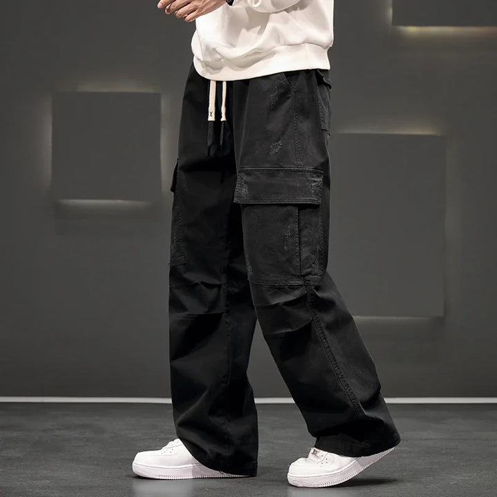 Men's Wide-Leg Cargo Pants – Relaxed Fit Streetwear Style