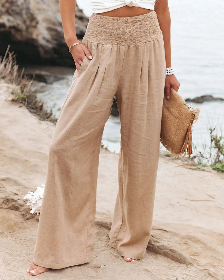 Women's casual drawstring wide-leg pants for spring and summer-The Yellow Prime