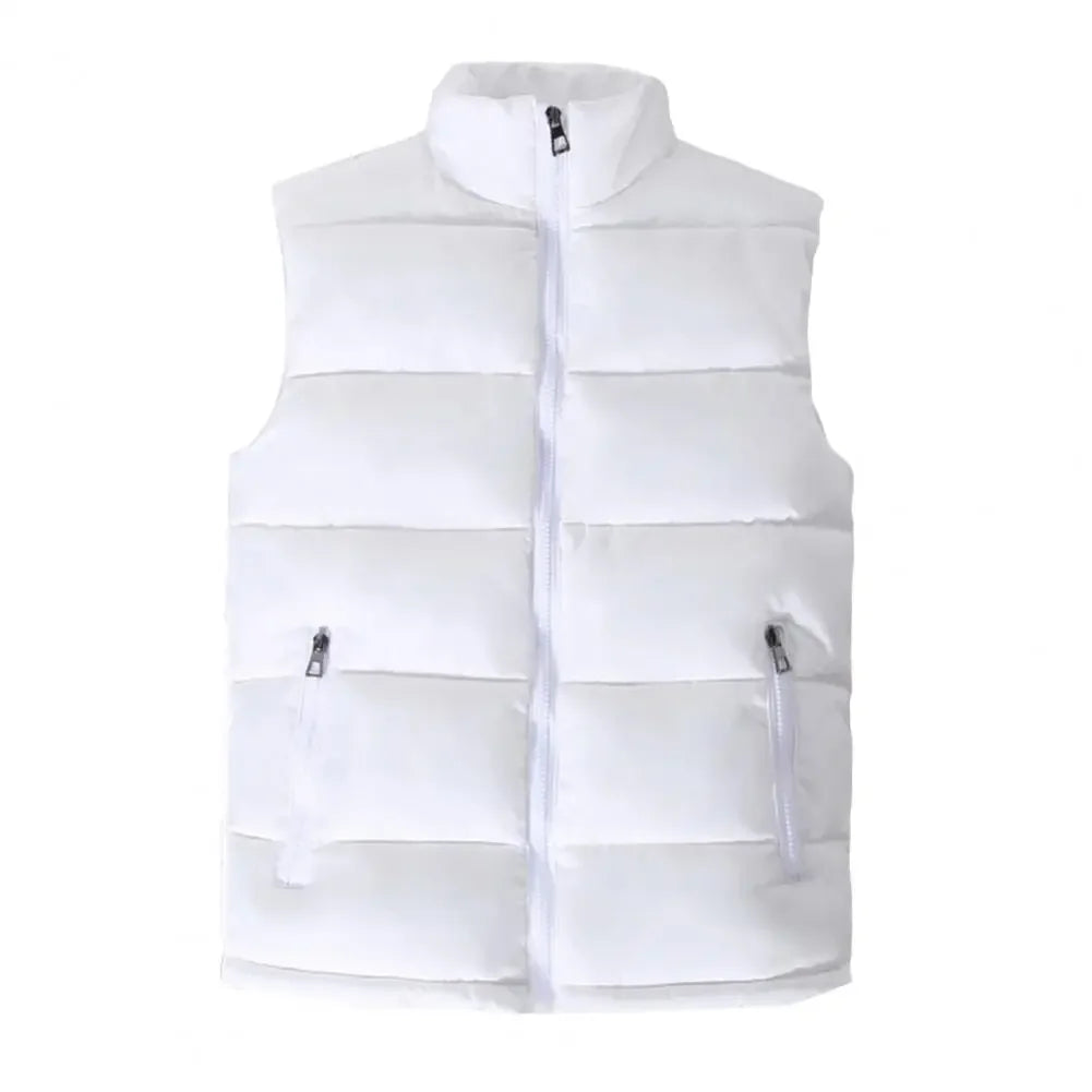 Men's Lightweight Quilted Puffer Vest with Slim Stand Collar