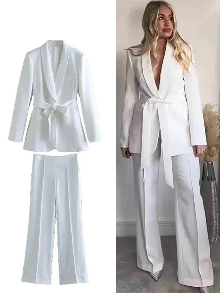 Women's Stylish Blazer Set - Chic Blazer and Pants Combo-The Yellow Prime