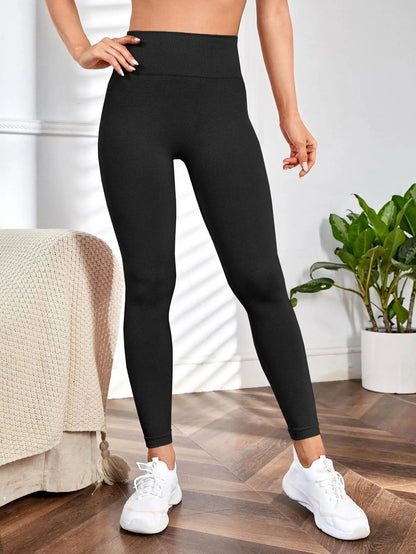 Sömlösa yogaleggings med hög midja och magstöd för kvinnor