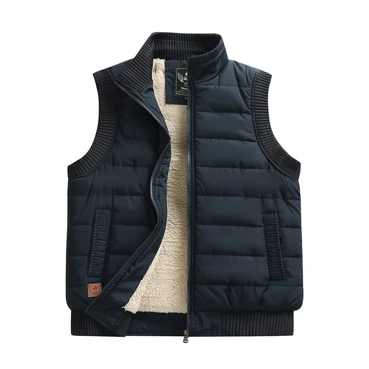 Men's Warm Quilted Slim Puffer Vest - Lamb Velvet Winter Wear